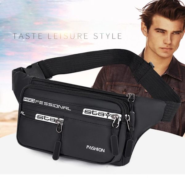Outdoor Fanny Pack Sports Vedenpitävä Laukku HARMAA grey