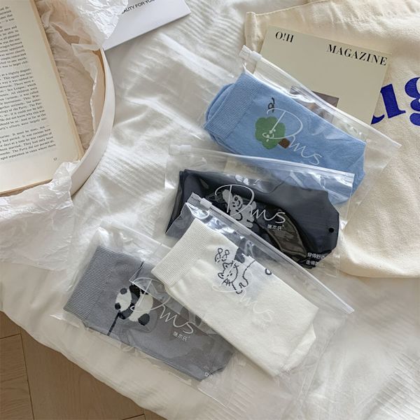 Asymmetriska Graffiti Strumpor Tunna Damstrumpor GRÅ Grey