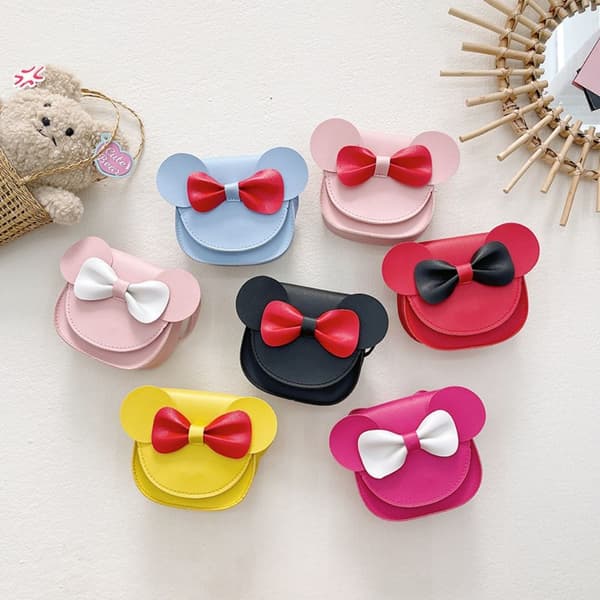 Mini Axelväskor Liten Budväska ROSA&VIT pink&white