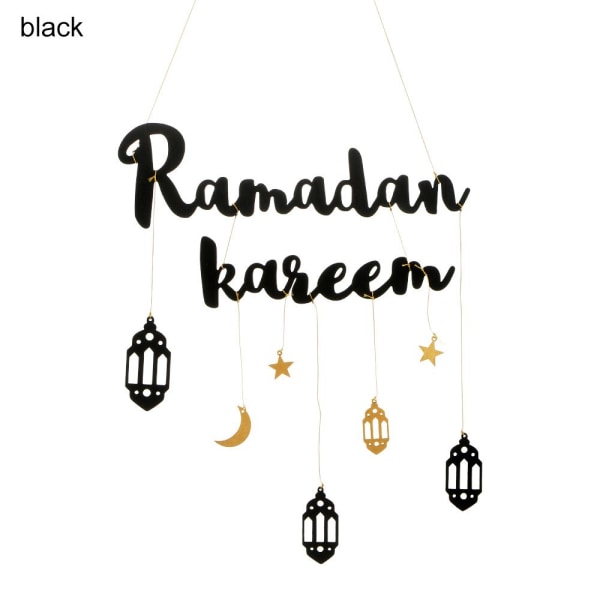 2023 Eid Mubarak Ramadan Kareen Decor Moon And Star black