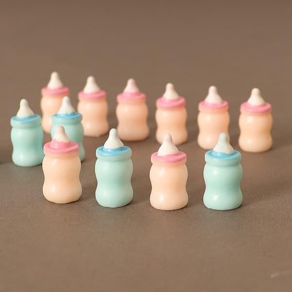 4 st 1/6 Mjölkflaskor Dockhusminiatyr BLÅ Blue