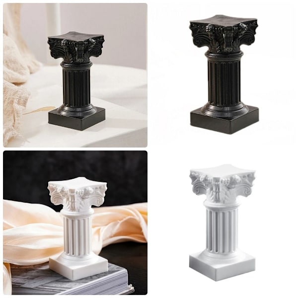 1 Stk Romersk Søjle Statue Piedestal SORT SORT black