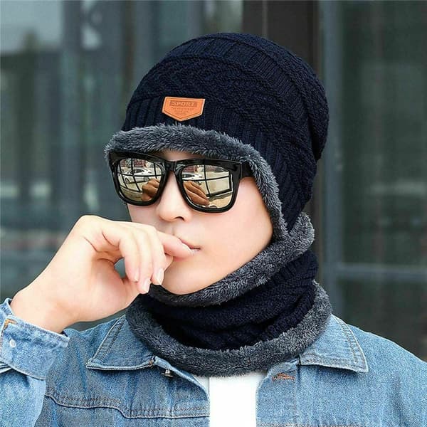 Vinterhuer Strikket Hue NAVY navy