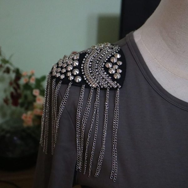 Tofs Silver Beaded Epaulett Tofs Beaded Epaulettes Nit