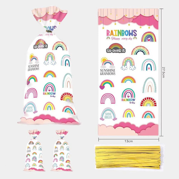 50ST Rainbow Godispåsar Presentpåsar Pack Presentpåsar 50pcs