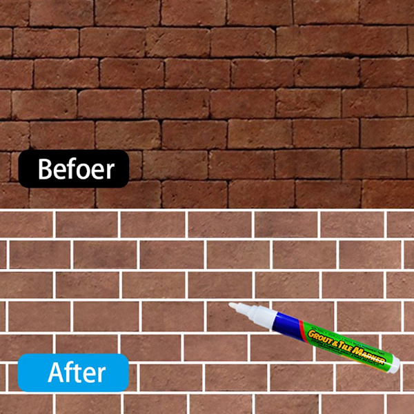 2 stk. Flisepen Grout Restorer Pen GRÅ grey