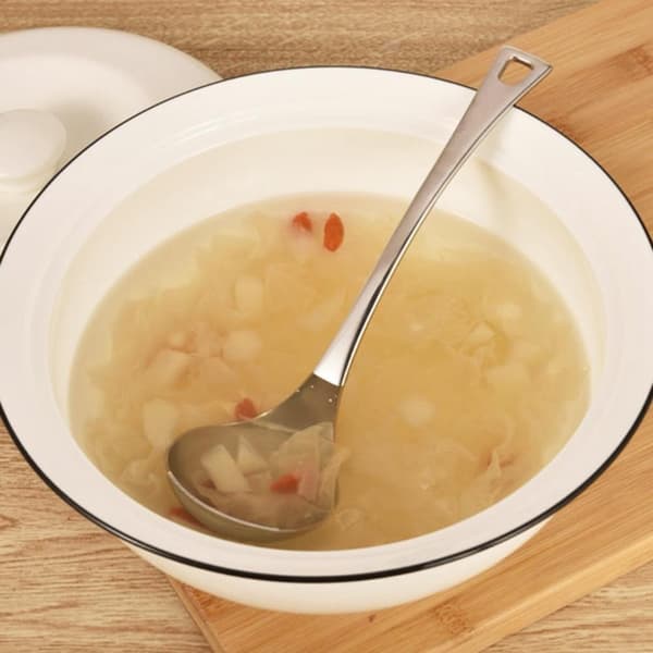 Suppeøse med hull, serveringsskje, dørslag Colander