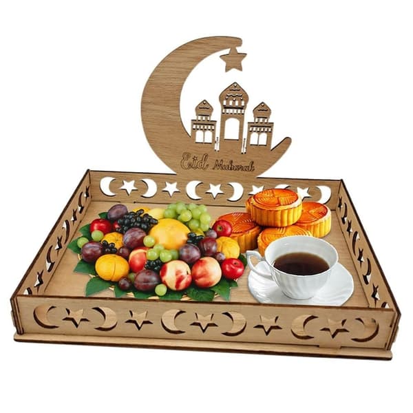 Eid Mubarak Måne- og Stjernebrett Ramadan Kareem Matbeholder 5 5
