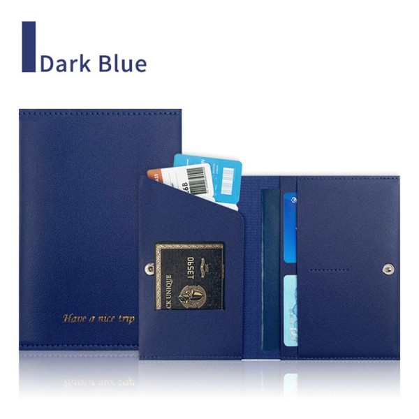 Pas Cover Dokument Kreditkort Etui MØRKE BLÅ Dark Blue