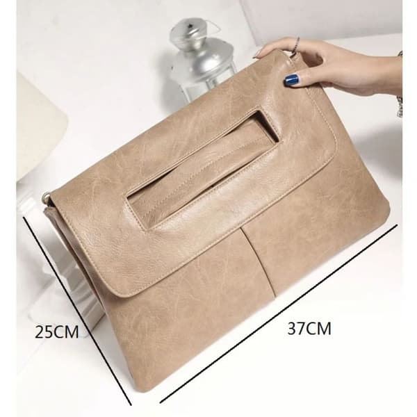 Damkopplingar Väska PU Läder Crossbody Väskor KHAKI khaki