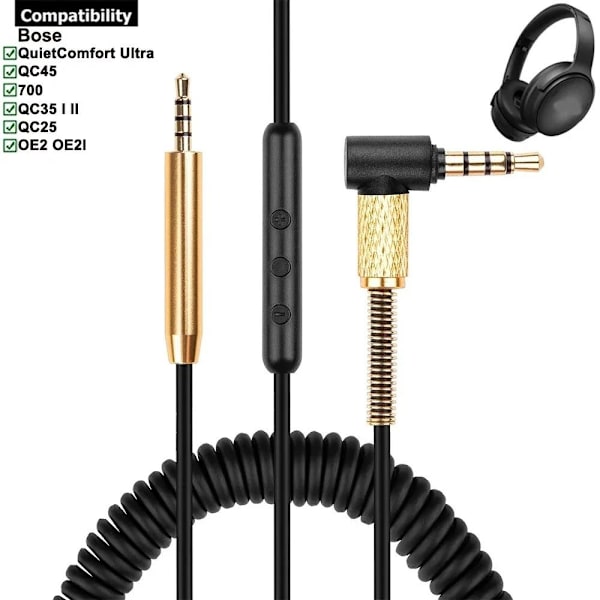 Hovedtelefonkabel Headset forlængerledning UDEN MIKROFOON without microphone