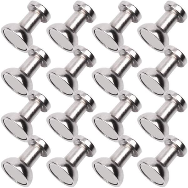 20 st Magnetiska Knappnålar Kylskåpsmagneter Silver