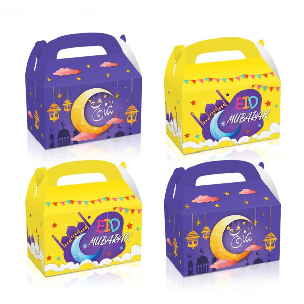 12 stk Eid Mubarak Chokolade Candy Cookies Box Gaveemballage poser B