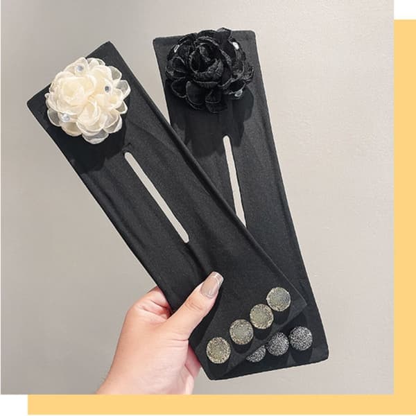 Hårknold Maker Blomster Hårklemme SORT black