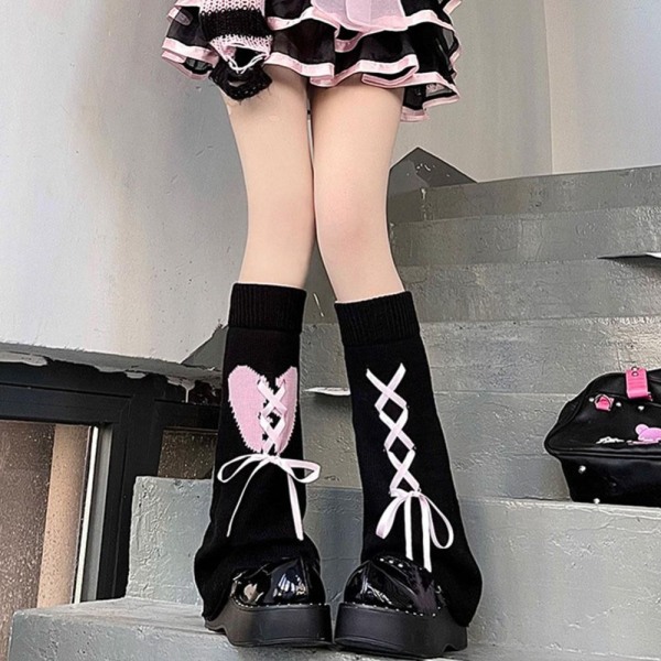 Jalkojenlämmittimet Löysät sukat Sukat MUSTA&PINK Black&pink
