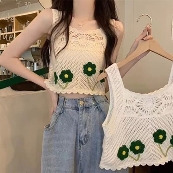 Strikket Liten Vest HVIT White
