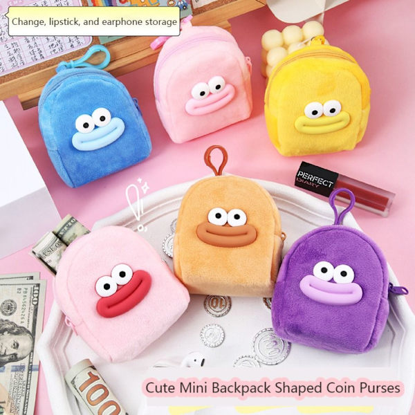 Plysj myntpung Mini Lommebok KAFFE coffee