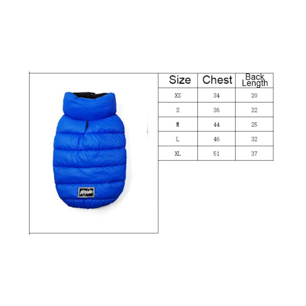 Vendbart hundetøj Vinterfrakke til hundehunde BLUE&GREEN S blue&green S
