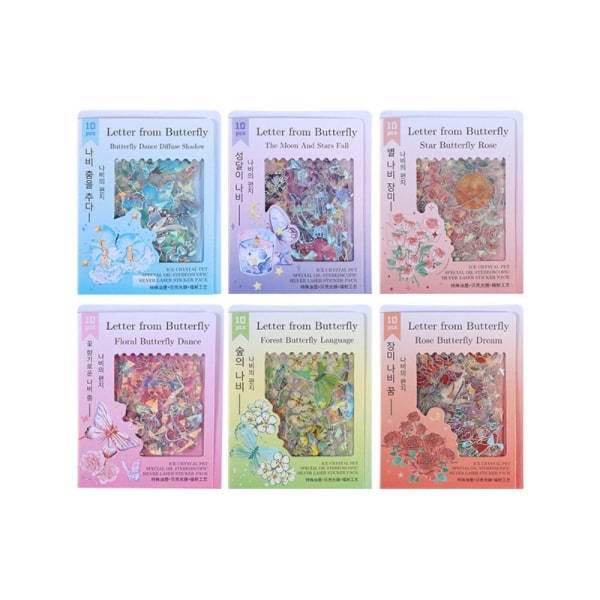 10 st Butterfly Sticker Rose Stickers D D D