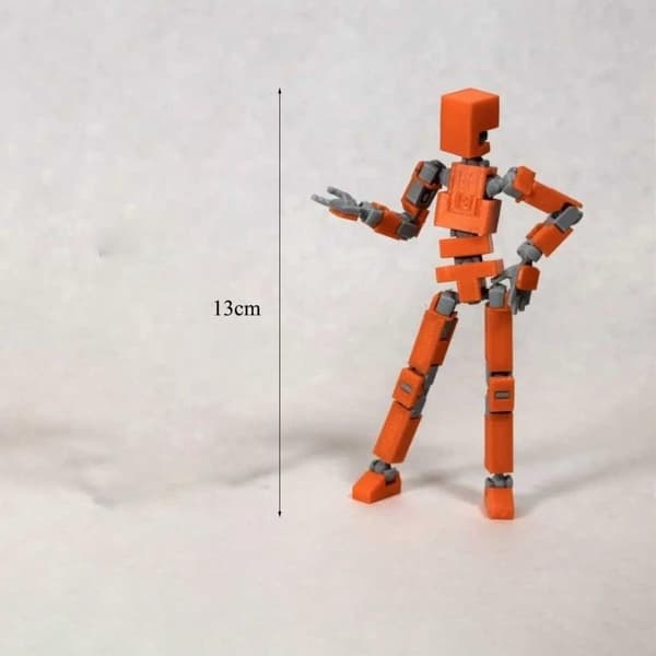 3D-printet mannekeng leketøyrobot actionfigur HVIT white