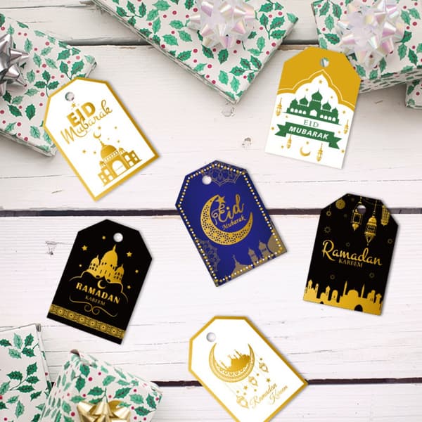 48 stk Eid Mubarak Papirlapper Hengemerker Gavepose Hengemerker Dekor