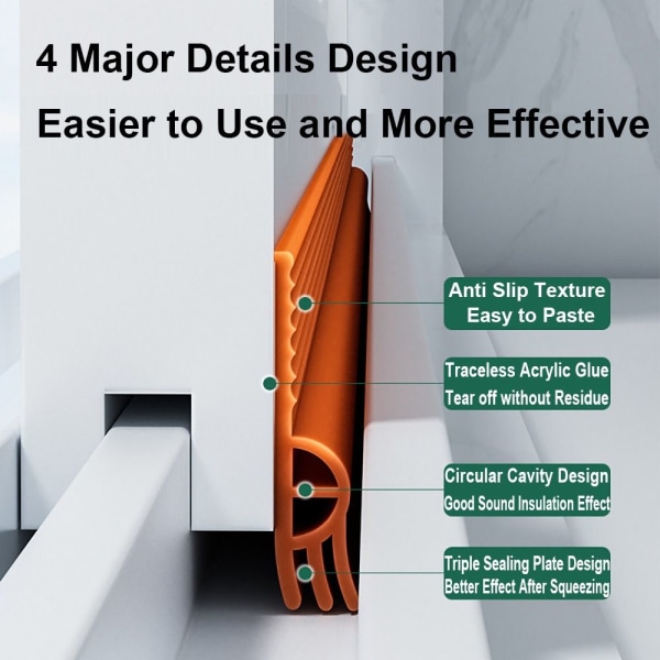 2/4M skyvevindu Tetningslist Draftekskluder ORANSJE 2M Orange 2M