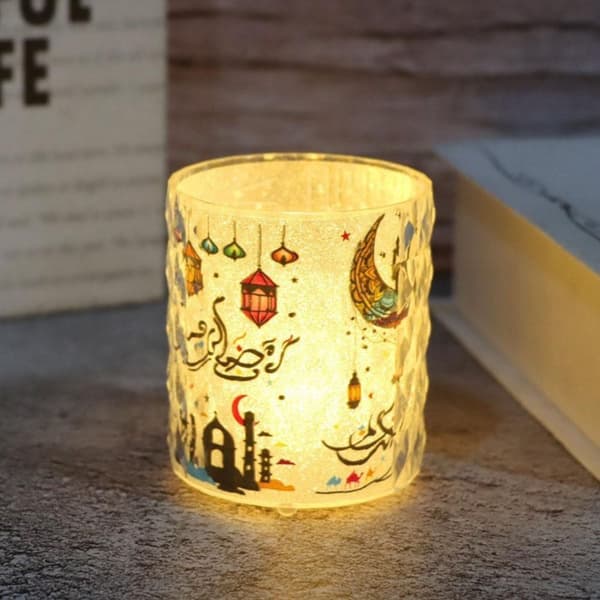 2 stk Ramadan Kareem LED-lys Eid Mubarak Dekorasjon