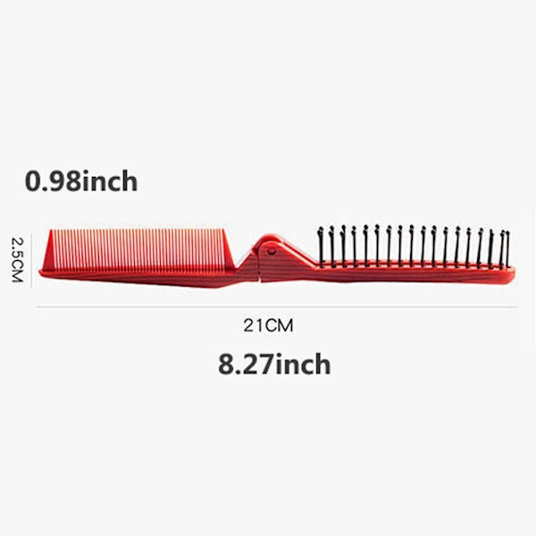 Vikbar hårkam Vikbar kam MÖRKRÖD Dark Red