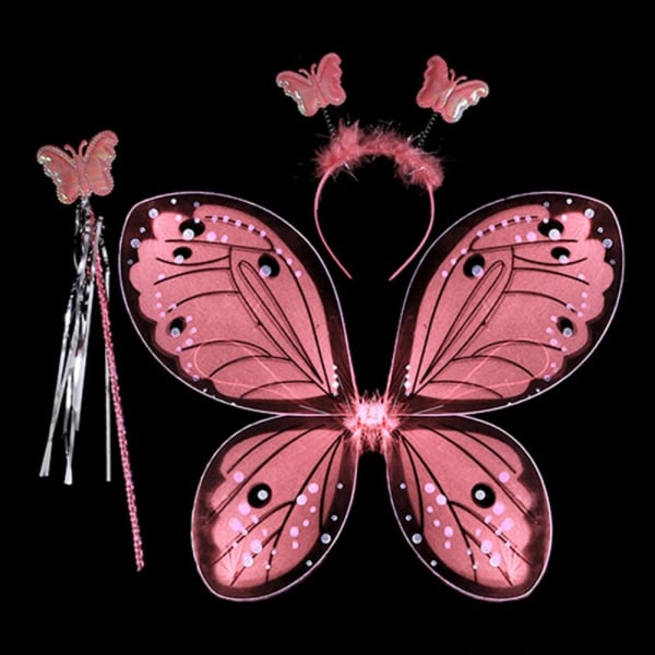Barn Kostym rekvisita Butterfly Wings set ROSA 3ST/ SET Pink 3Pcs/set-3Pcs/set
