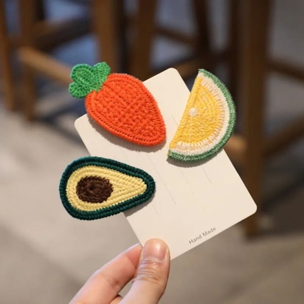 Tecknad frukt Hårklämmor Barnhårklämma MOROT MOROT carrot