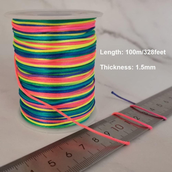 Femfärgad linjearmband flätad rep Färgglad rep
