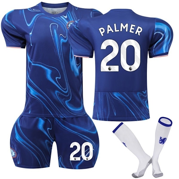 2024-2025 Chelsea Home Kids' Soccer Jersey with socks NO.20 Palmer Adult XS