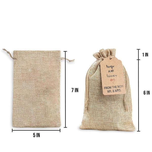 10 st Tapleap Jutesäckar Jute Presentpåsar Godispåsar