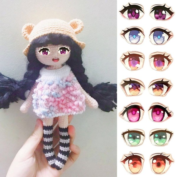 Cartoon Eyes Stickers Anime figurdukke 15MM 15MM 15mm