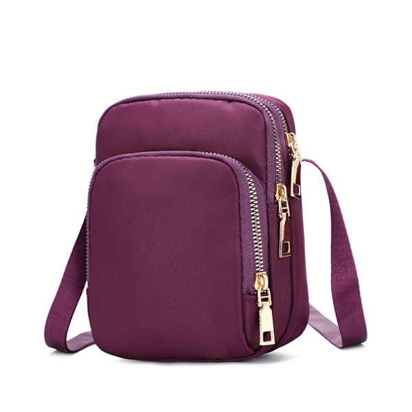 Kvinder Crossbody lynlåstaske Mobiltelefon Skuldertaske SORT Black