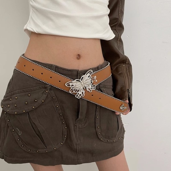 Hip Hop Punk Bälte Retro Mode Bälte BRUNT Brown