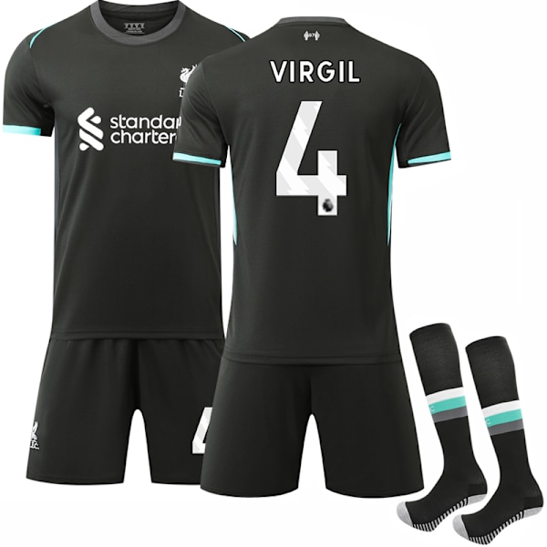 Liverpool Borte Fotballdraktsett for Barn 2024-2025 med Sokker Nr. 4 Virgil 16