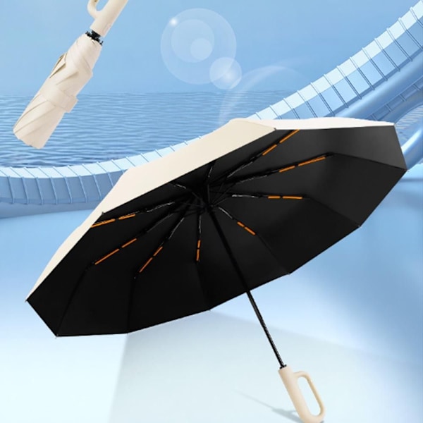 Ringspænde Paraply Fuldautomatisk Paraply SORT black