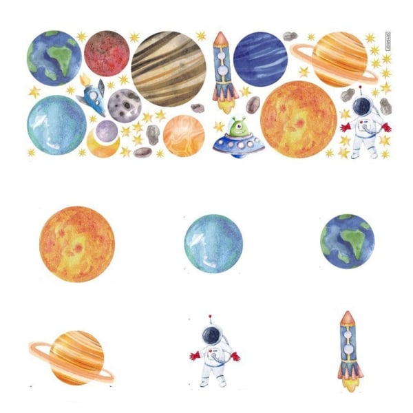 Självhäftande Planet Wall Stickers Wall Stickers STYLE 1 STYLE 1 style 1