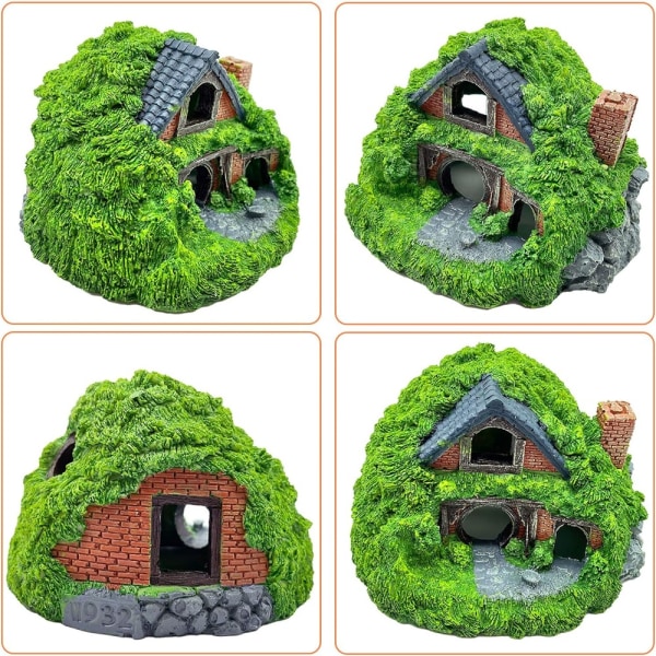Akvariet dekorasjon Hobbit House Betta Hideout Cave