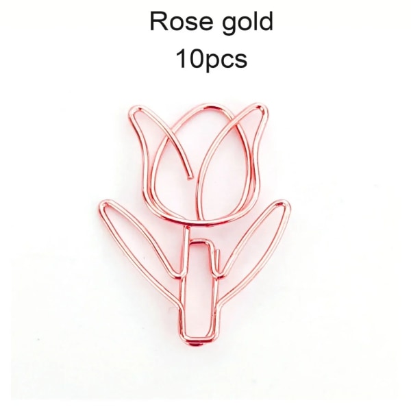 Farvet tulipanformet papirclips Farvet papirclips ROSE GULD Rose gold