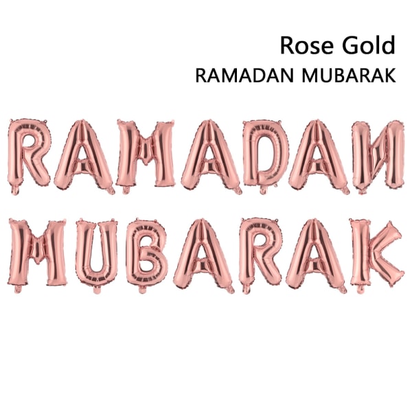 16 tommer Eid Mubarak RAMADAN MUBARAK ROSE GOLD RAMADAN MUBARAK rose gold