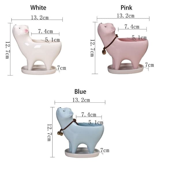 Kattformad blomkruka med kattsvans ROSA Pink