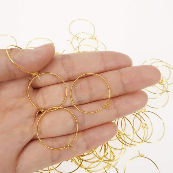 Ørering Perlebesætning Vinglas Charm Ringe