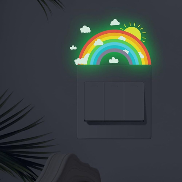 Rainbow Veggdekor Glow in The Dark-klistremerker 1 STK 1 STK 1PCS