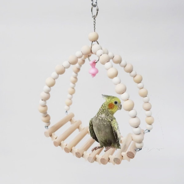 Parrot Swing Toy Bird Chew Toy Wood