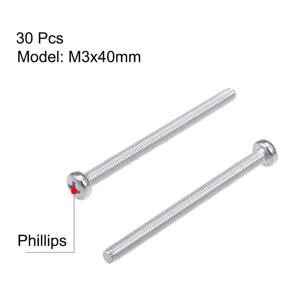 30 st Brickhuvudskruvar Phillips M3X10MM M3x10mm
