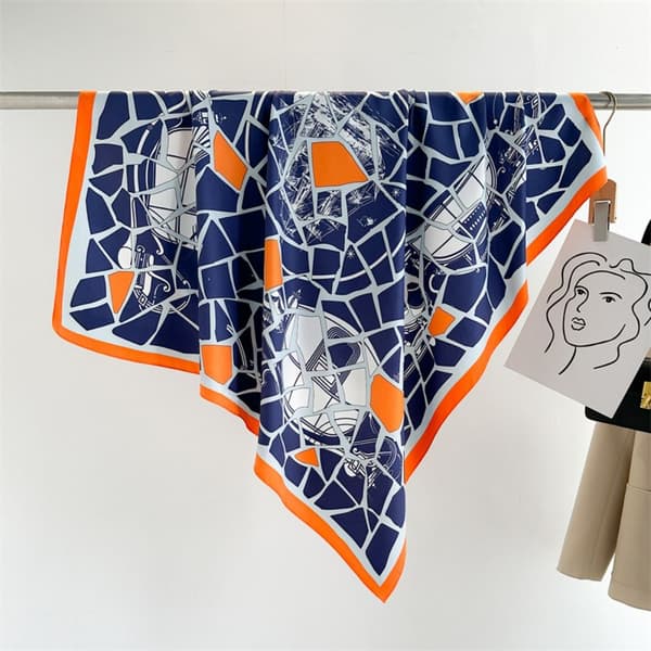 90x90cm Silketørklæde Strandslag 3 3 3