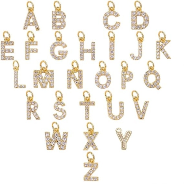 A-Z Bogstav Charms Cubic Zirconia Bogstav Charms