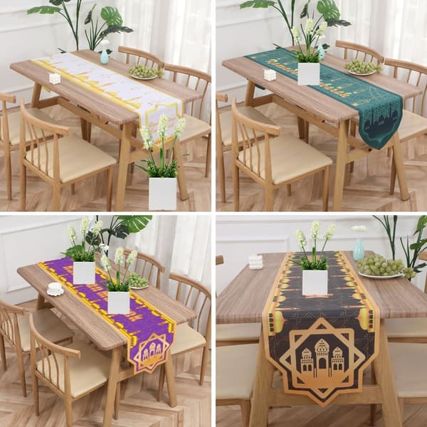 Ramadan Dekorasjon Bordløper Hjem Duk BLÅ STIL2 blue style2-style2